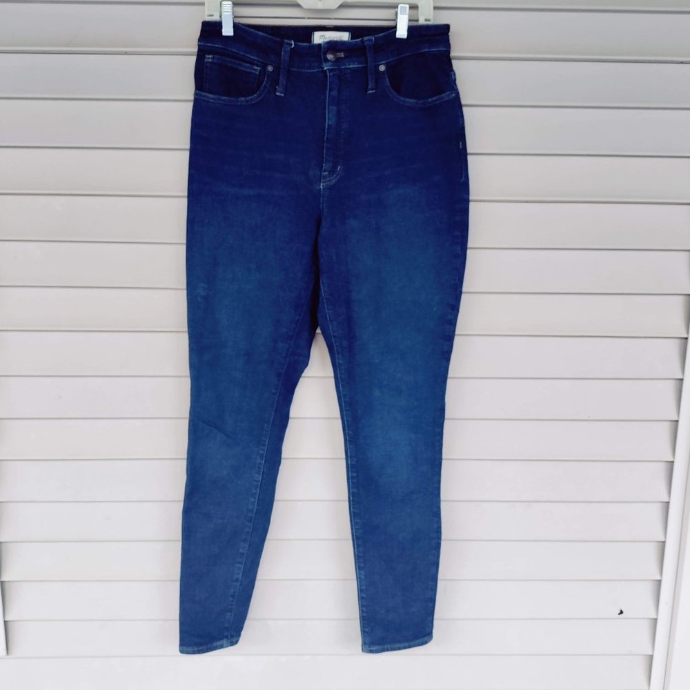 Madewell Curvy High Rise Skinny Blue Jeans 30 Tall Dark Wash Women's Stretch